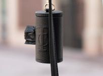 Cylindrical poop bag holder